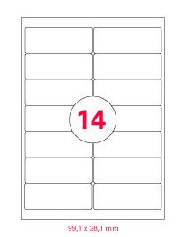  - Gr��e 99,1 x 38,1 mm    -  1.400 Etiketten